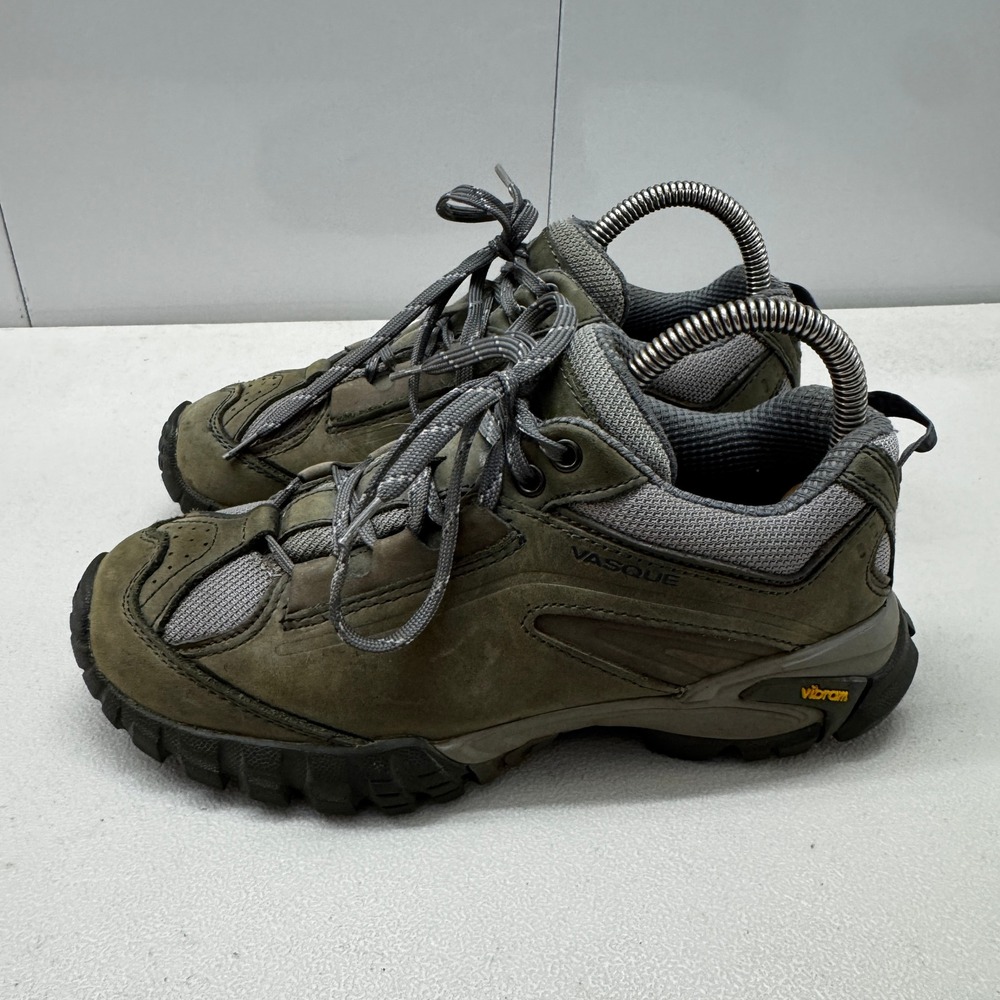 Vasque 7069 M Womens Hiking Shoes Olive Green Leather Vibram Sole Size 7M